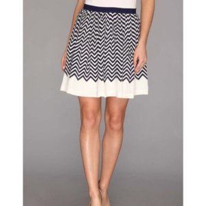 Joie Womens Dark Navy Chevron Striped Silk Lined Short Skirt